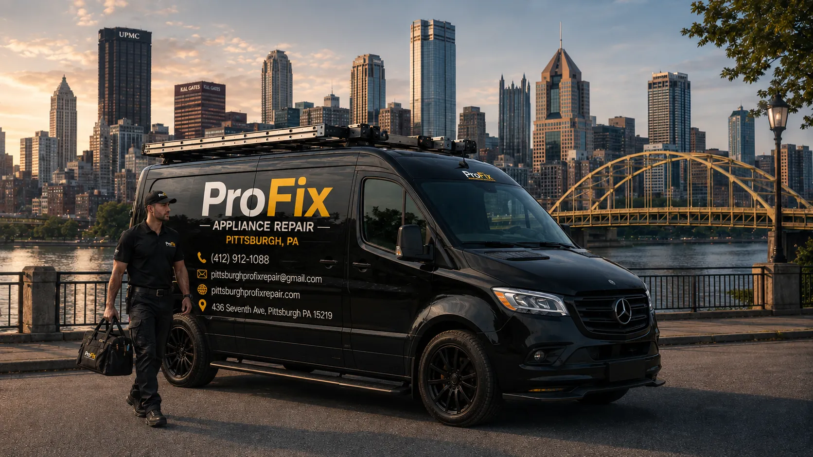 ProFix Appliance Repair Pittsburgh technician repairing a home appliance